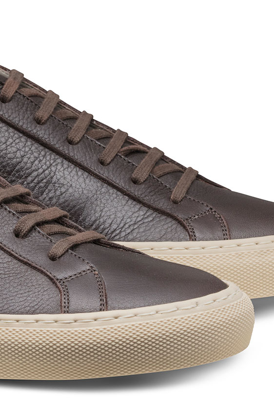 Кеды темно-коричневые на шнуровке из кожи