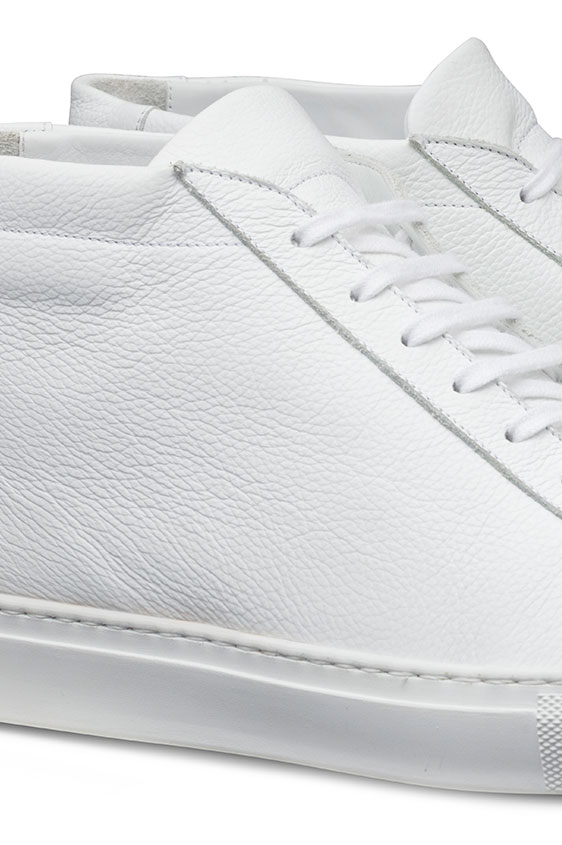 Кеды высокие белые из кожи