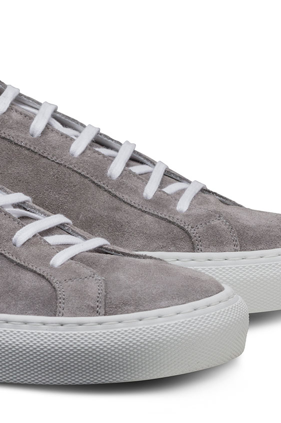 Кеды серые на шнуровке из замши