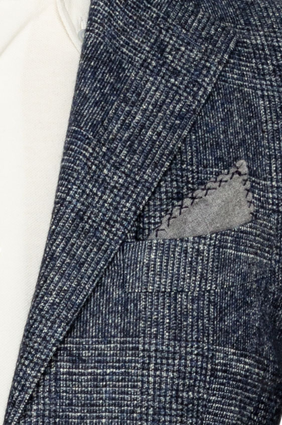 Синий костюм с меланжевым эффектом в клетку “гленчек”