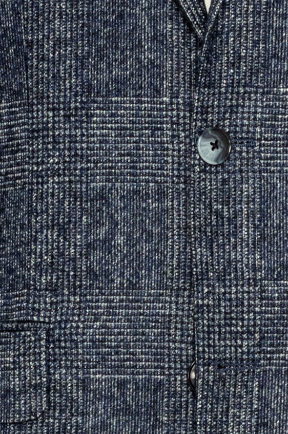 Синий костюм с меланжевым эффектом в клетку “гленчек”