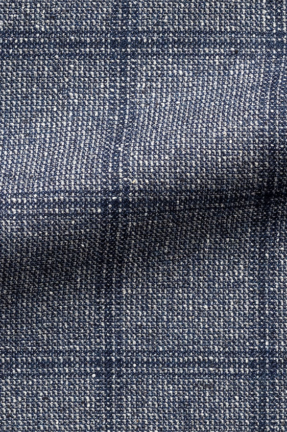 Серо-синий костюм в синюю клетку