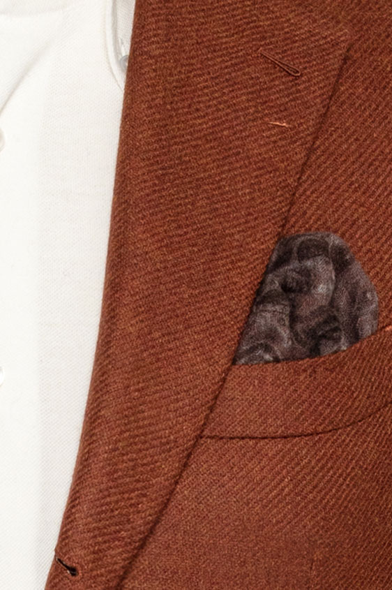 Ярко-оранжевый пиджак структуры твил