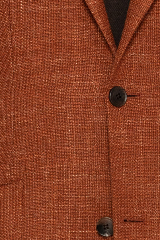Кирпичный пиджак вязаной фактуры