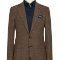 Серо-коричневый пиджак вязаной фактуры