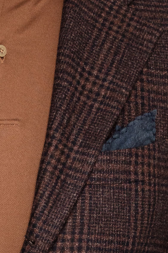 Бордово-коричневый пиджак в клетку “гленчек”