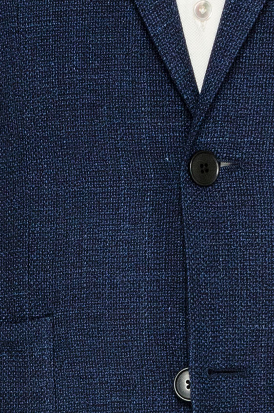 Темно-синий пиджак плетеной фактуры