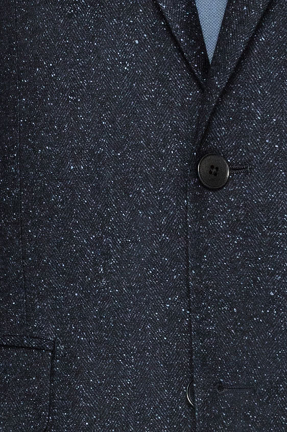 Темно-синий пиджак с белыми вкраплениями