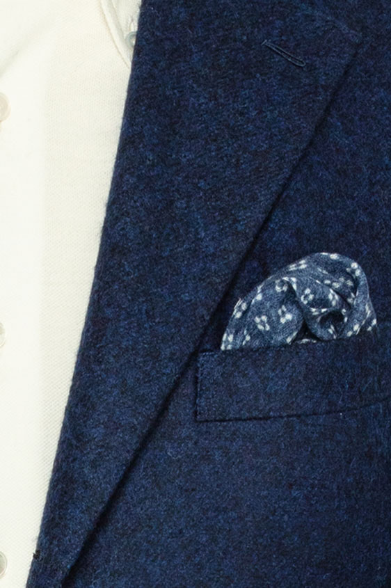 Темно-синий пиджак из шерсти альпаки
