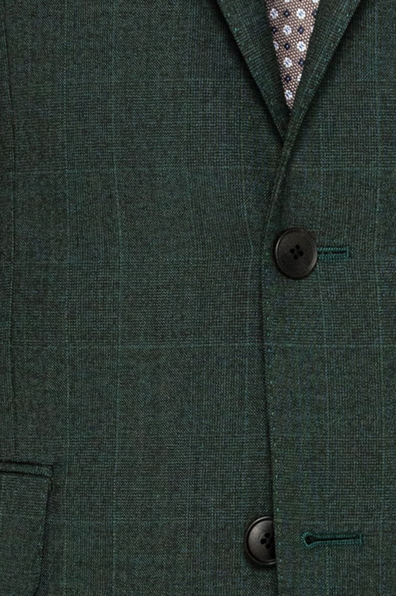 Темно-зеленый костюм из шерсти в клетку “гленчек”