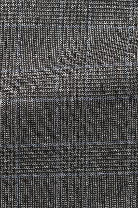 Серый шерстянной костюм в голубую клетку “гленчек”