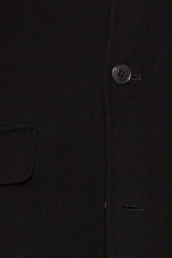 Черное однобортное пальто из шерсти