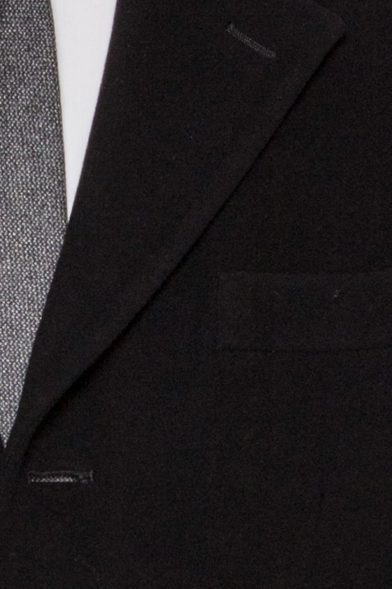 Черное однобортное пальто из шерсти
