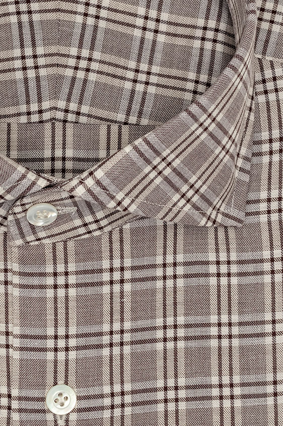 Светло-коричневая сорочка в клетку