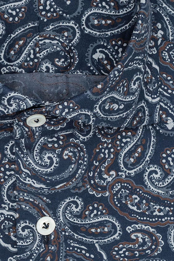 Синяя сорочка с принтом “пейсли”
