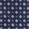 Темно-синий галстук из шелкового жаккарда с синим цветочным узором
