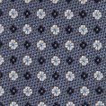 Сланцево-синий галстук из шелкового жаккарда с синим цветочным узором