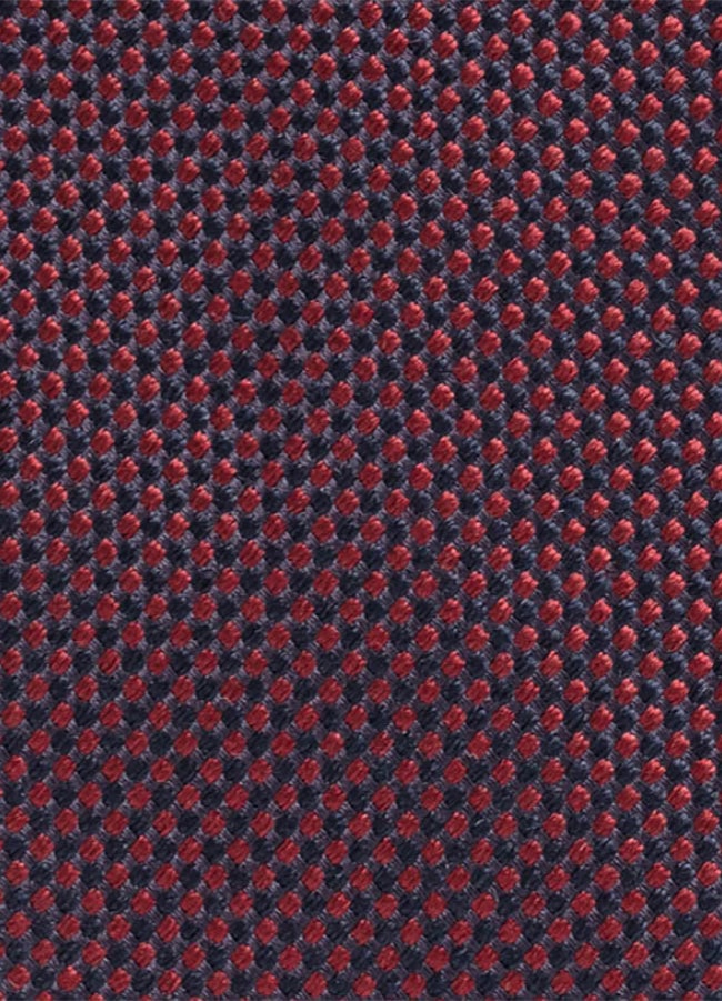 Бордово-синий галстук из плетеного шелка