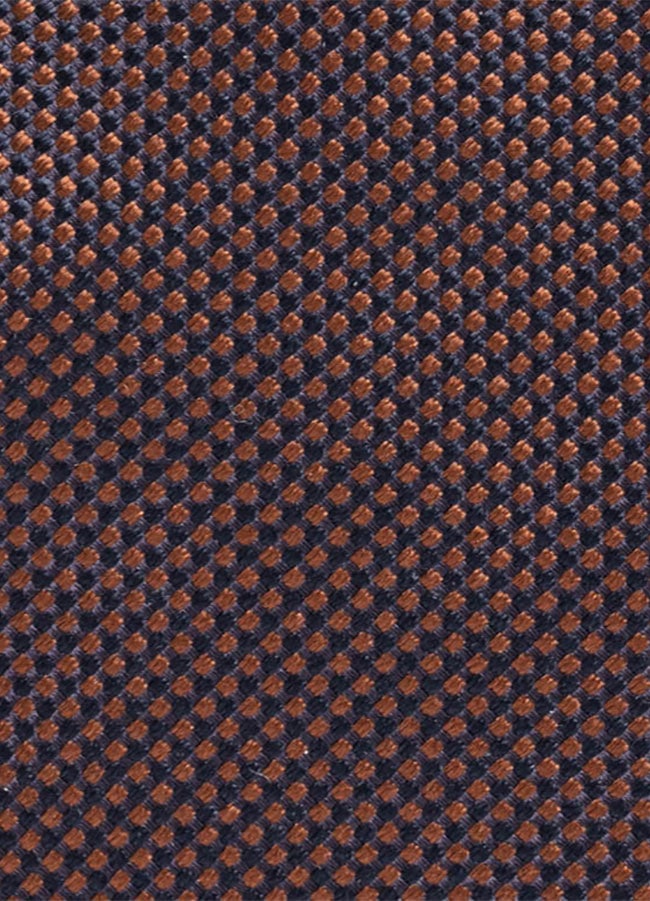 Коричнево-синий галстук из плетеного шелка