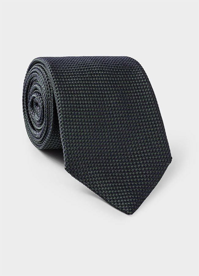 Зеленый галстук из плетеного шелка