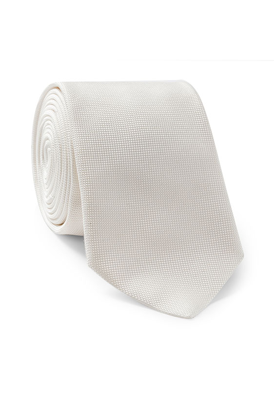 Белый свадебный галстук