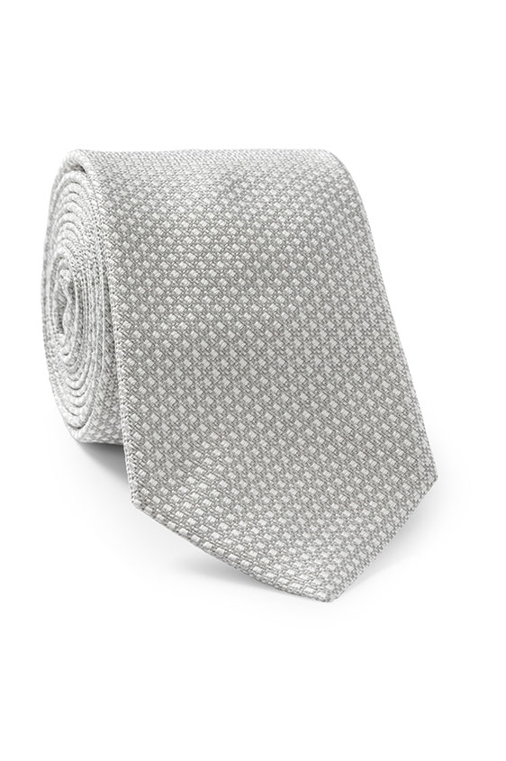 Серебряный галстук с белыми вкраплениями