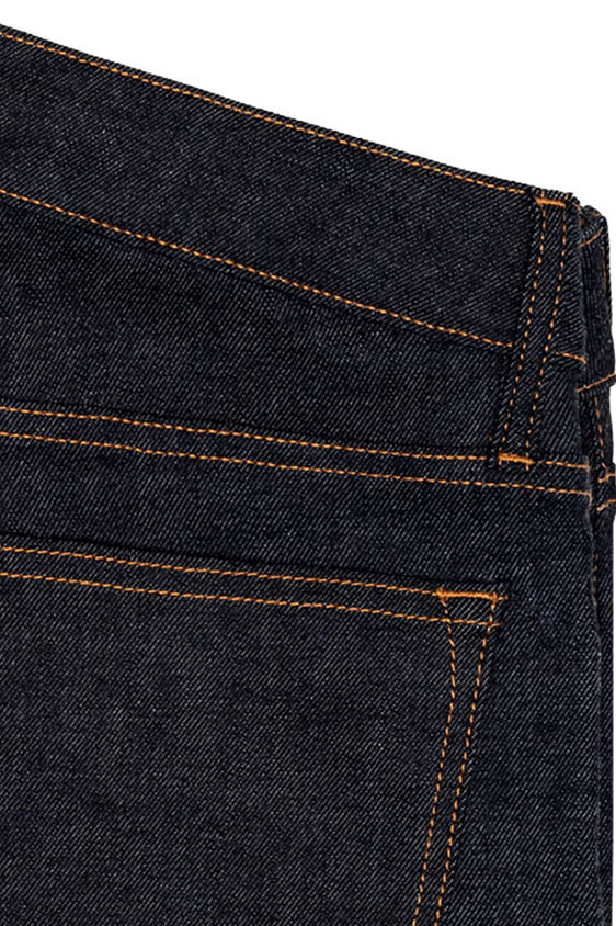 Хлопковые темно-синие джинcы из сырого денима selvedge