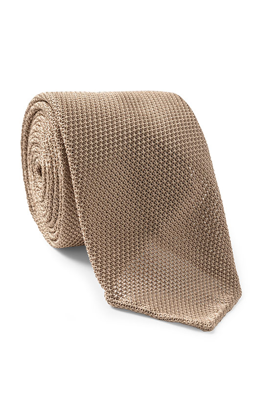 Бежевый галстук плетеной фактуры