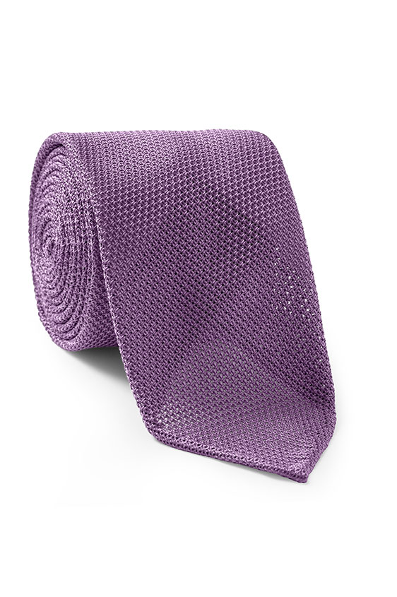 Светло-фиолетовый галстук плетеной фактуры
