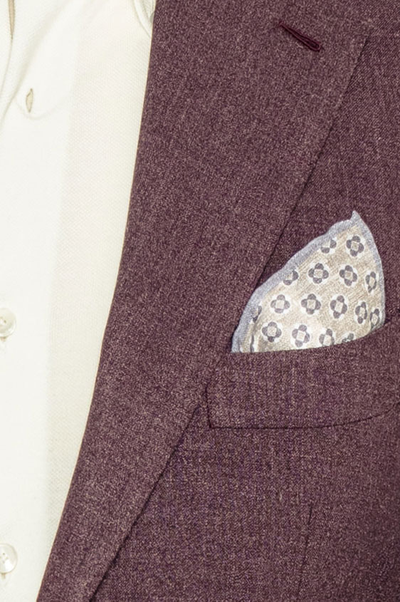 Бордовый костюм из шерсти с шёлком
