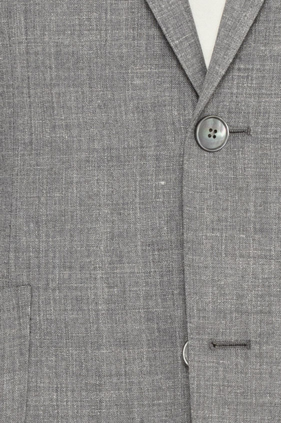 Серый костюм из шерсти со льном