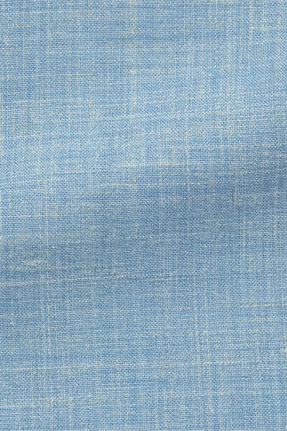 Светло-голубой костюм из шерсти и льна