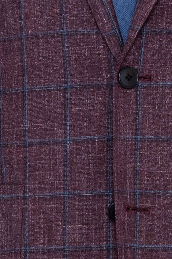 Фиолетовый пиджак в синюю клетку