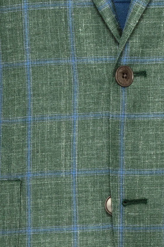 Зеленый пиджак в голубую клетку