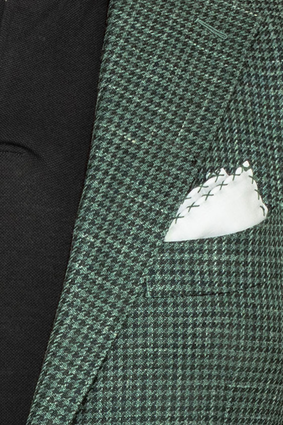 Зеленый пиджак в гусиную лапку