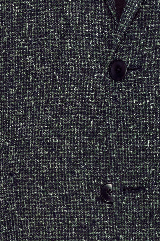 Зелено-синий пиджак с объемной фактурой