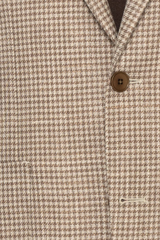 Коричневый пиджак в гусиную лапку