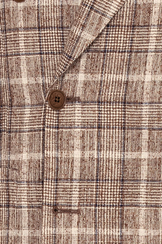 Светло-коричневый пиджак в клетку гленчек