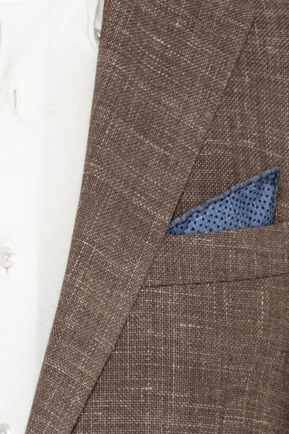 Серо-бежевый пиджак плетеной фактуры