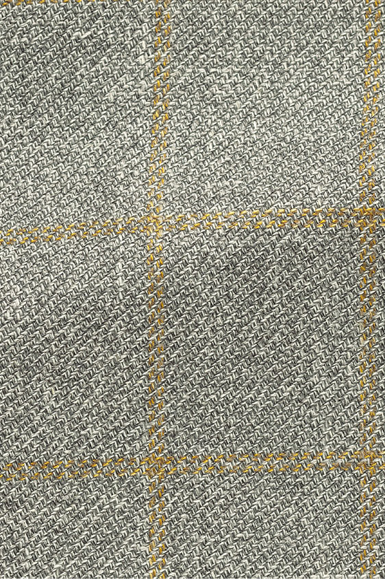 Серый пиджак в желтую клетку структуры твил