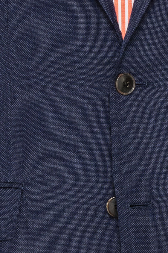 Темно-синий пиджак плетеной фактуры