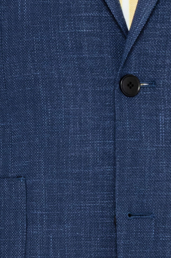 Темно-синий пиджак плетеной фактуры