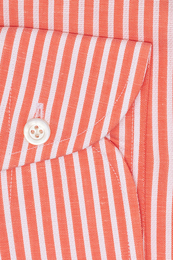Коралловая сорочка в полоску