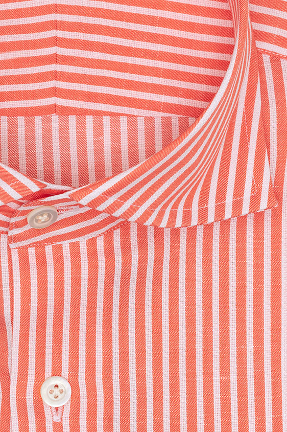 Коралловая сорочка в полоску