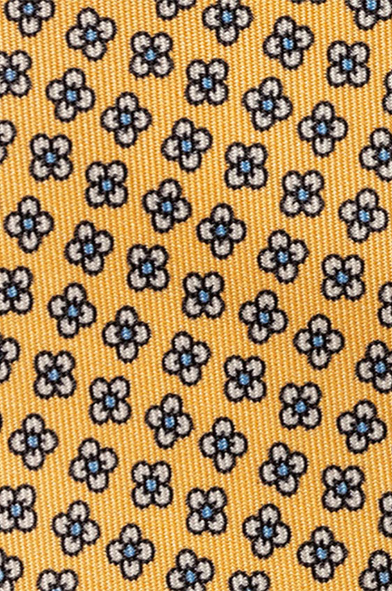 Жёлтый галстук с цветочным принтом