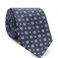 Синий галстук с цветочным принтом