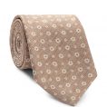 Светло-коричневый галстук с цветочным принтом