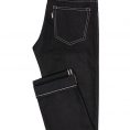 Мужские черные джинсы из сырого денима selvedge
