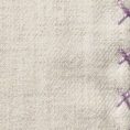 Бежевый нагрудный платок с фиолетовой окантовкой