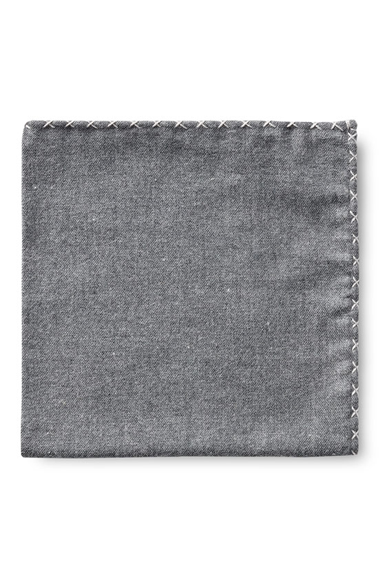 Серый нагрудный платок с серой окантовкой